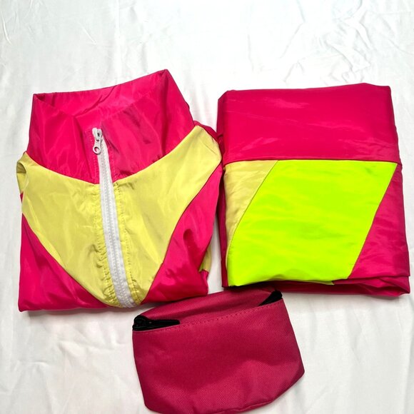80 Colorblock Windbreaker Set Joggers Pants Set Women Size Medium - Picture 6 of 16